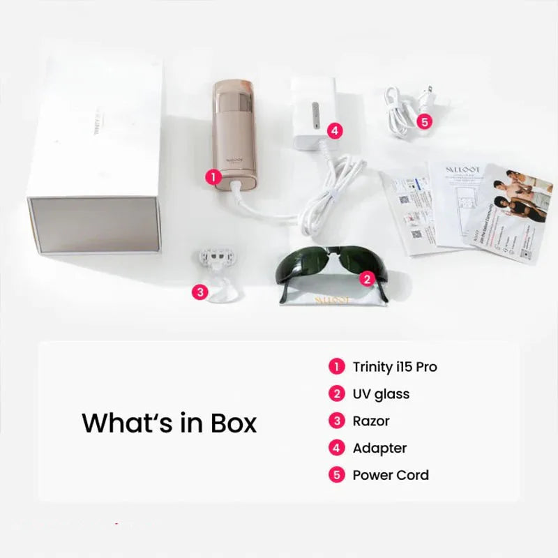 Trinity I15 Pro Sapphire Ice Cooling 27J Laser Hair Removal Device IPL Laser 999999 0.15S/Flash 2 Light 4 Pulse Home Epilator