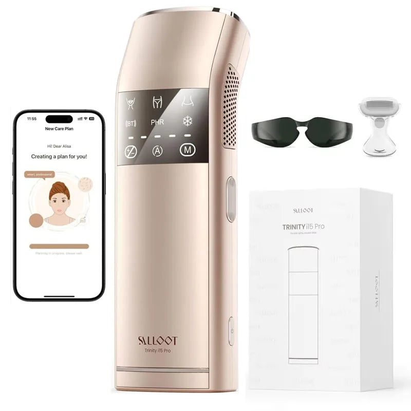 Trinity I15 Pro Sapphire Ice Cooling 27J Laser Hair Removal Device IPL Laser 999999 0.15S/Flash 2 Light 4 Pulse Home Epilator